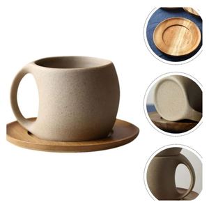 <span class=keywords><strong>Tasse</strong></span> à café <span class=keywords><strong>en</strong></span> céramique de style japonais avec soucoupe <span class=keywords><strong>en</strong></span> <span class=keywords><strong>bois</strong></span> Ensemble de tasses à thé au lait <span class=keywords><strong>en</strong></span> porcelaine nordique <span class=keywords><strong>en</strong></span> vrac - Product Image 5