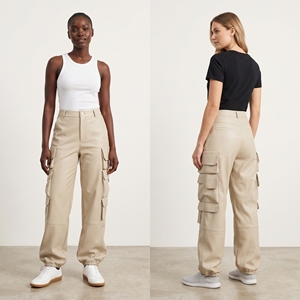 <span class=keywords><strong>Pantaloni</strong></span> a Zampa d'Elefante OEM Personalizzati a Vita Alta, <span class=keywords><strong>Larghi</strong></span> con Tasche, Casual Streetwear, Lunghi Vintage Invernali in <span class=keywords><strong>Pelle</strong></span> Cargo per <span class=keywords><strong>Donna</strong></span> - Product Image 2