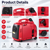 Générateur d'électricité portable à essence SCDC Hondas EU10IT1 1kVA, 230V, moteur GXH50, groupe électrogène silencieux pour le camping et l'alimentation extérieure
