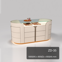 Meuble îlot de rangement en cuir avec buffet en cuir microfibre, taille personnalisée pour WIR, hôtel, villa