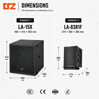 Système audio OEM étanche avec enceintes line array actives et subwoofer 8 pouces + 15 pouces pour événements, salles polyvalentes, églises
