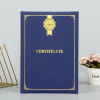 Couverture de dossier de certificat en carton de diplôme A4 de document de logo d'aluminium d'impression personnalisée