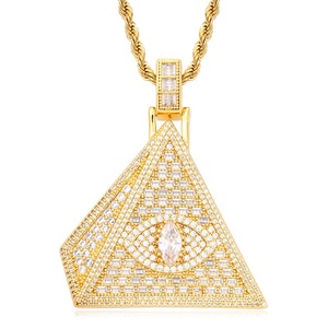 Pavimenta Zircon Hip Hop envidia ojo pirámide colgante para los hombres y las mujeres - Product Image 3