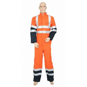 Hot Sale Orange / Navy Industrial Mechanic One Piece Oil Resistant Waterproof Work Clothing