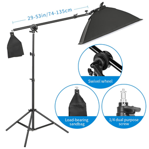 Kit d'éclairage vidéo et photographique professionnel avec parapluie réflecteur et fond vert pour studio photo - Product Image 5