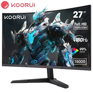 Koorui แผงควบคุม VA <span class=keywords><strong>โค้ง</strong></span>ขนาด<span class=keywords><strong>27</strong></span><span class=keywords><strong>นิ้ว</strong></span>180Hz เวลาตอบสนอง1ms <span class=keywords><strong>จอ</strong></span>เล่นเกม100% sRGB พร้อมไฟป้องกันสีฟ้า - Product Image 1