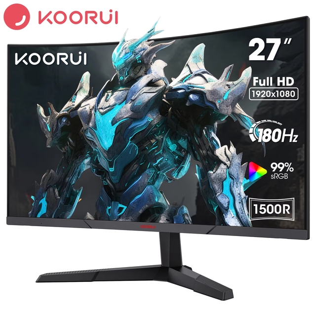 Koorui 27-Inch 180Hz Curved VA Panel 1ms Response Time 100% SRGB Gaming PC Monitor with Anti-Blue Light for Wholesale