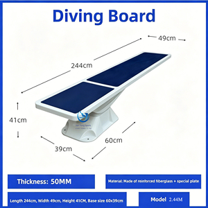 Trampoline de <span class=keywords><strong>piscine</strong></span> incurvé en fibre de verre, couleur personnalisable, résistant à la corrosion, antidérapant, accessoires pour <span class=keywords><strong>piscine</strong></span> - Product Image 6