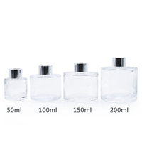 Fournisseur de flacons de diffuseur de parfum vides transparents bon marché en verre borosilicate, aromathérapie avec couvercle à vis, boîte cadeau et artisanat