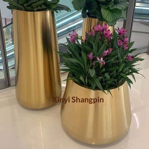 Stainless Steel Floor-Standing Drum-Shaped Flower <b>Vase</b> Electroplated Finish Modern Minimalist Design Customizable for Green - Product Image 6