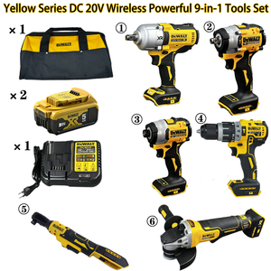 Kit d'outils Dewalts 20V, 6 pièces, clé à chocs, outils électriques avec 2 batteries lithium-ion 5Ah, ensemble complet comprenant l'unité principale + 5.0A - Product Image 3