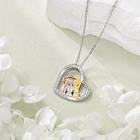 Colliers pour femmes en argent sterling 925 avec pendentif cœur, colliers d'amitié infini pour sœurs et filles, bijoux, cadeaux d'anniversaire, vente en gros
