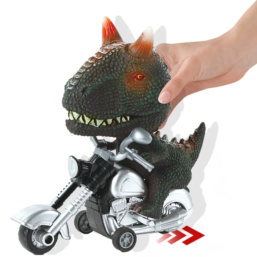 Simulação de dinossauro mão empurrar crossborder 2 em 1 brinquedos pequenos crianças carro de inércia ABS à prova de queda brinquedos carro mini fricção