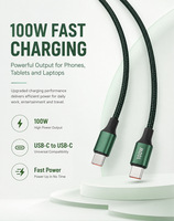 Cable de Carga Rápida Togudu CC-269 100W 5A Tipo C con Trenzado de Nailon, Transferencia de Datos de 480Mbps, con E-Marker, para Teléfono Móvil y Computadora
