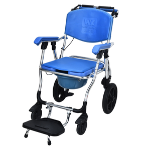 Chaise de toilette pliable en aluminium léger avec siège rembourré et seau amovible pour personnes âgées et <span class=keywords><strong>handicap</strong></span>ées, utilisation en salle de bain - Product Image 4