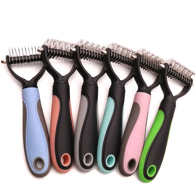 Pet grooming tool Professional Dematting Tool For Dogs The Best Y-shaped Pet Opening Comb Easy To Open Knot Dog Grooming Brush