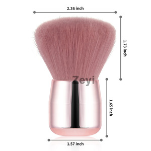 Brosse à cheveux professionnelle en forme d'éventail avec logo personnalisé, poils doux en nylon, couleur personnalisée pour le visage, le corps, l'art, l'élimination de la poussière, le nettoyage - Product Image 2