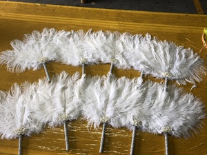 Abanico Grande de Plumas de Avestruz Blancas para Mujer, Disfraz, Espectáculo, Fiesta de Té, Baile, Boda, Decoración, Accesorio para Sesión de Fotos - Product Image 2