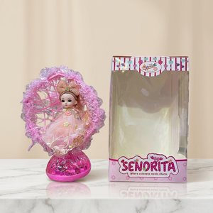 Mini Figura de Muñeca de Plástico Rosa para Niñas, Decoración de Escritorio, Juguete de Moda, Regalo en Caja, Adorno Decorativo - Product Image 4