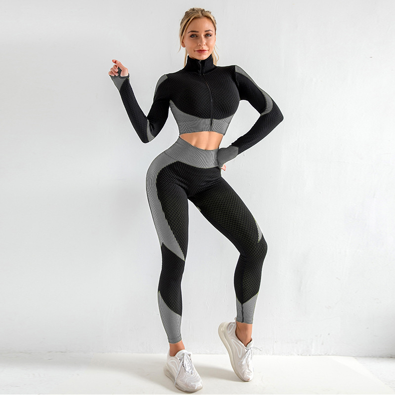 3 piezas manga larga + sujetador + leggings (13085b)