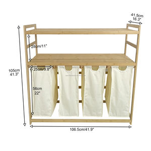 Cesto de Ropa de Bambú Estilo Blend SYT Decor, para la Zona de la Consola Multimedia, con Bolsa Extraíble, para el Rincón del Sofá - Product Image 2