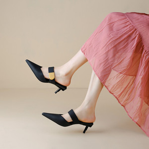 <span class=keywords><strong>Sandali</strong></span> da donna con fibbia dorata decorazione muli femmes distintivo tacco basso scarpe in <span class=keywords><strong>pelle</strong></span> di mucca <span class=keywords><strong>blu</strong></span> <span class=keywords><strong>sandali</strong></span> da donna a punta - Product Image 5