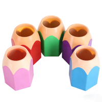 Porte-stylos rond professionnel, organisateur de bureau, boîte de rangement de papeterie, conteneur de stylos en plastique multicolore pour l'école