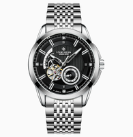 Luxuriöse 43mm Herrenuhr Leuchtende Mechanische Uhr Wasserdicht Lederarmband Zeiger Edelstahl Reloj Uhr für Männer