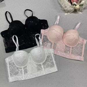 Corsé de Moda para Mujer, Estilo <span class=keywords><strong>Fiesta</strong></span>, con Lentejuelas y Encaje Floral, <span class=keywords><strong>Top</strong></span> Corsé, Korset para Mujer - Product Image 1