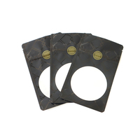 Sachet Mylar Rond Transparent Noir Mat Personnalisé avec Fenêtre, Pochette Autoportante, Fermeture Éclair Sécurisée Enfant, UV Sélectif, Encoche Anti-Déchirure, Impression Personnalisée