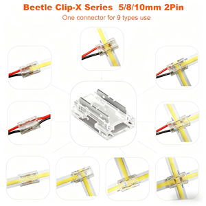 Conectores para Tira de <span class=keywords><strong>LED</strong></span> RGB de 2 Pines, 5mm 8mm 10mm, <span class=keywords><strong>Conector</strong></span> para Tira de <span class=keywords><strong>LED</strong></span> COB, Material de Contacto de Cobre, Carcasa de PC, Clasificación de 5A - Product Image 4