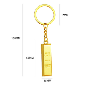 <span class=keywords><strong>Portachiavi</strong></span> Creativo 3D in Lega di Zinco a Forma di Lingotto d'Oro, Regalo Speciale per Aziende Finanziarie, Modello Personalizzato con Logo Laser - Product Image 6