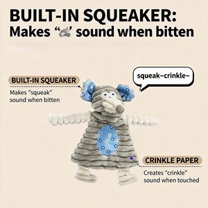 Köpek Oyuncakları Gürültülü, Uzun Ömürlü Çiğneme Oyuncakları, Agresif Köpekler İçin Dayanıklı Peluş Köpek Yavrusu Diş Çıkarma Oyuncakları - Product Image 4