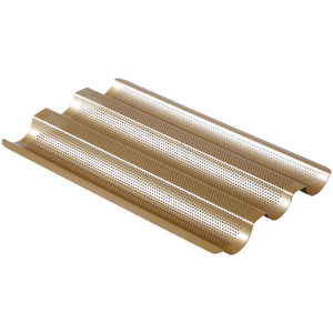 Rectangular Baguette Baking Tray Carbon Steel Non-Stick Three Compartment Oven Safe Baking Mold For Bread Cake - Product Image 4