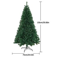 Hochwertiger grüner künstlicher Baum mit Metallständer, riesiger Weihnachtsbaum für Innenräume, Hotels und Weihnachtsdekoration im Freien.