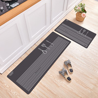 Tapis de cuisine tissé style marbre à texture abstraite, absorbe l'eau et l'huile, antidérapant, lavable en machine