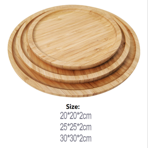 Plato de fruta de cena de bambú ecológico/bandeja de postre diseño grabado de diferentes tamaños y formas para acampar MOQ 10 piezas - Product Image 5