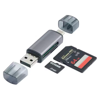Cantell Alliage d'aluminium 2 en 1 USB C Lecteur de carte SD OTG Type C TF Lecteur de carte Kit de connexion pour caméra