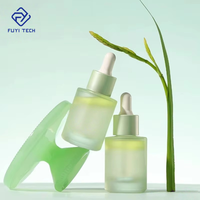 Flacon pulvérisateur d'huile essentielle en verre sablé 10ml 20ml 30ml 50ml à épaule plate, MOQ 100 pièces