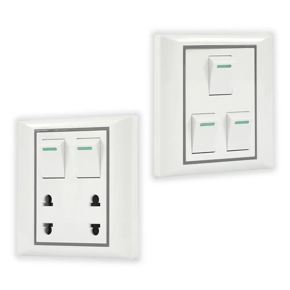 Moins cher maison blanc petit bouton poussoir 220V laiton électrique mur prise universelle et interrupteur d'éclairage pour le Bangladesh