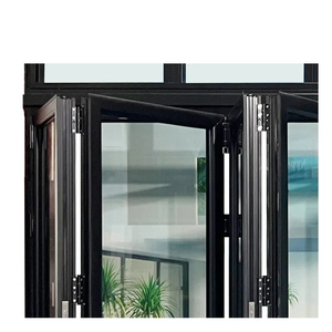Fenêtre pliante en alliage d'<span class=keywords><strong>aluminium</strong></span> noir minimaliste, style simple, <span class=keywords><strong>couleur</strong></span> chaude, pour maison et balcon - Product Image 2