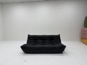 VOXHOME - Juego de Sofás Minimalistas Modernos sin Estructura de 1, <span class=keywords><strong>2</strong></span> y 3 Plazas, Sofá Negro para Sala de Estar, Muebles con Cubierta de Cuero - Product Image 2