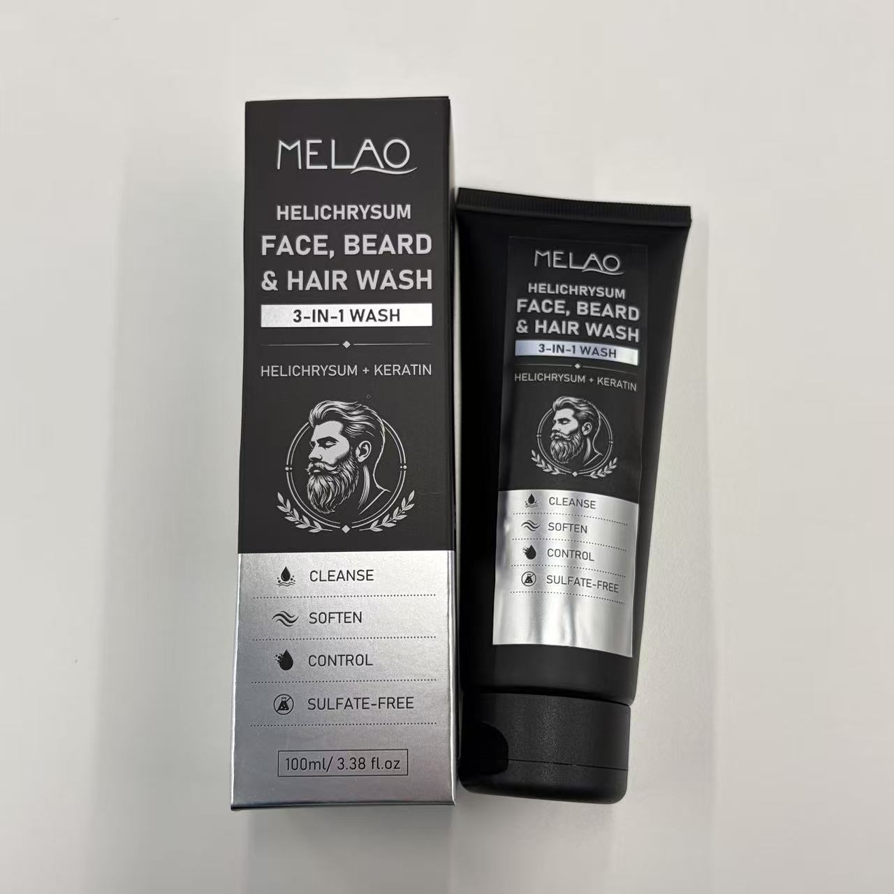 Nettoyant 3-en-1 pour barbe, cheveux et visage