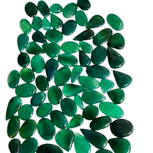 FAIJAN GEMS Onyx Vert Naturel, Pierre Précieuse en Vrac, Cabochon Poli, Formes Mixtes, Taille Personnalisable, Pour la Fabrication de Bijoux, Évalué par un Tier - Product Image 1