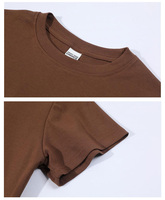 Nouveau T-shirt d'été en coton pour femme, col rond, manches courtes, couleur unie, haut décontracté et ajusté
