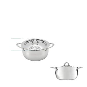 <span class=keywords><strong>Casserole</strong></span> multifonction de 6 litres avec couvercle passoire, pâtes entières, maïs, homard, acier inoxydable - Product Image 1