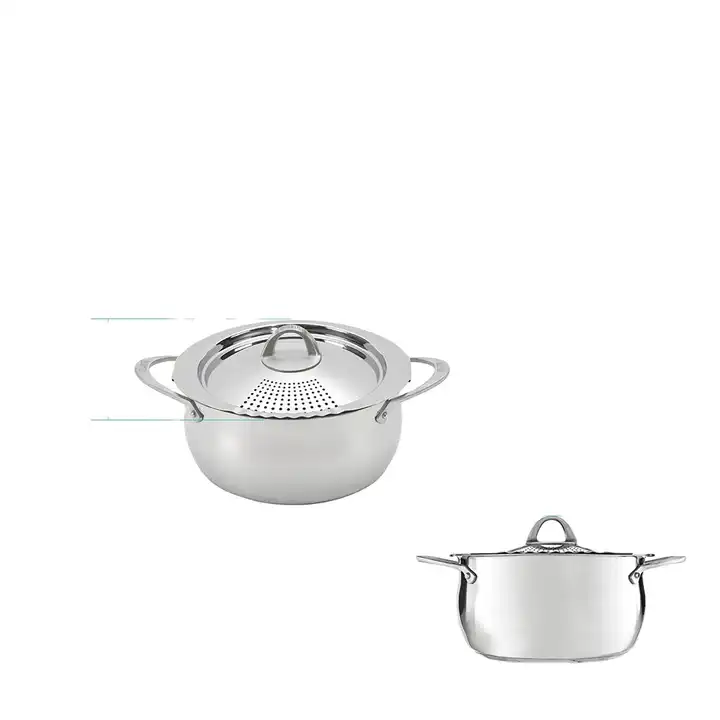 Stainless Steel Pasta/Noodle Rice Steamer Pot with Strainer Lid