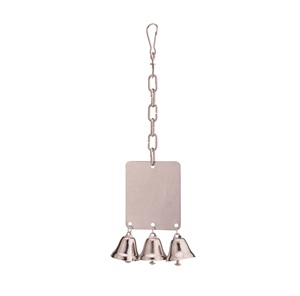 Plaque rectangulaire en métal pour oiseaux, jouet avec chaîne et cloche, pour oiseaux de compagnie d'intérieur, toutes saisons, style simple, durable - Product Image 2