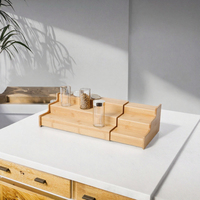 Étagère à épices réglable en bambou à 3 niveaux, organisateur de condiments, support de rangement vertical pour armoire de cuisine
