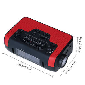 Radio d'urgence à 3 modes de charge (manivelle/solaire/USB), 2300 mAh, lampe de poche SOS, radio AM/FM/SW pour la survie, le camping, la randonnée - Product Image 4